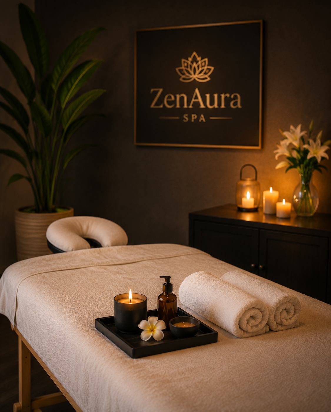 ZenAura Spa massage setup